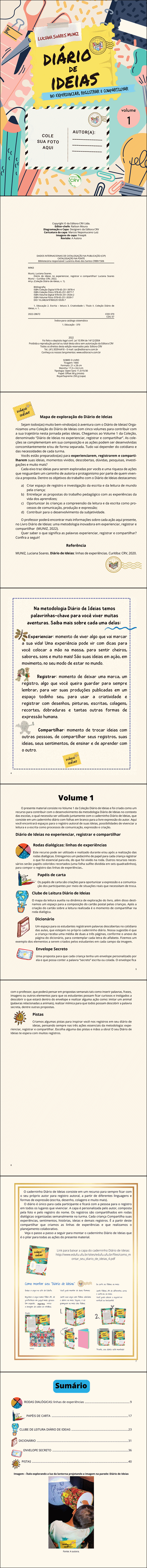 DIÁRIO DE IDEIAS <br> NO EXPERIENCIAR, REGISTRAR E COMPARTILHAR - Vol. 01